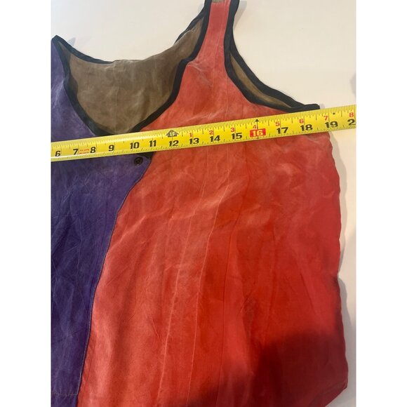 Colorblock Sleeveless Blouse With Button Detail Womens M unknown brand 100% silk - Picture 8 of 10